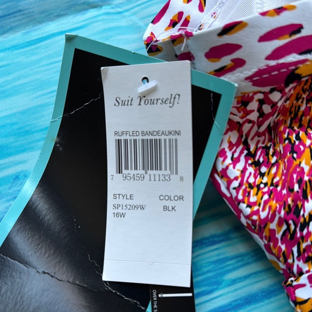 Women's Pink Patterned Tankini Top - Picture 3 of 7